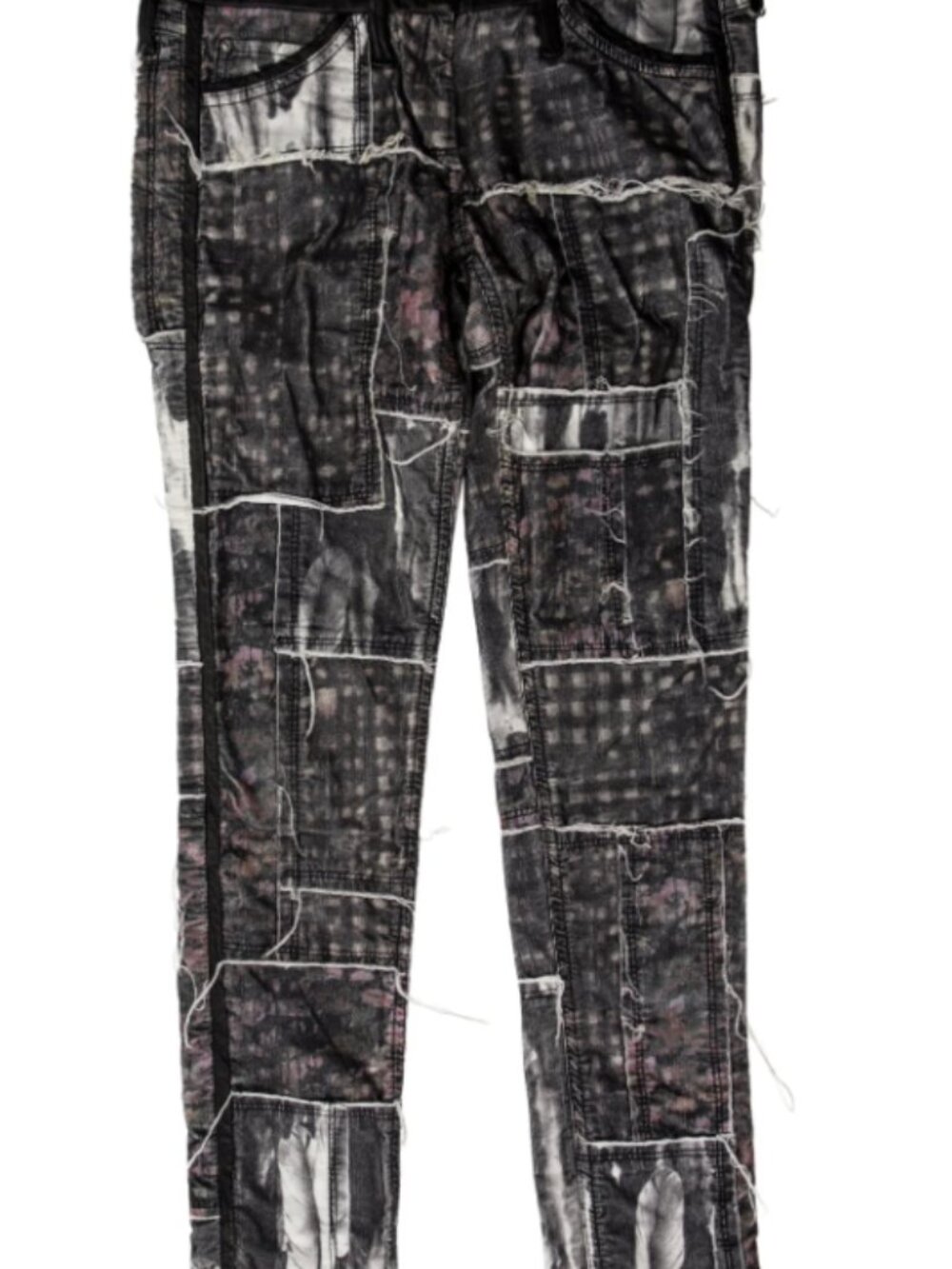 COVETED Isabel Marant Gray Patchwork Corduroy Pants with Leather, Sz 36 / 4